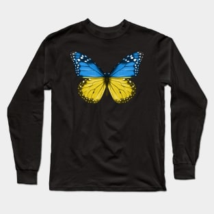 Ukrainian Flag  Butterfly - Gift for Ukrainian From Ukraine Long Sleeve T-Shirt